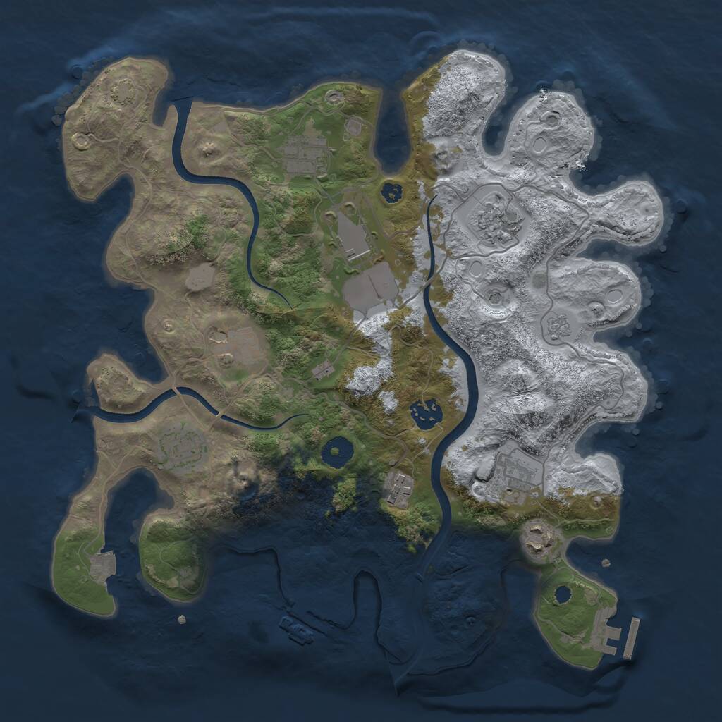 Rust Map: Procedural Map, Size: 3500, Seed: 2010000188, 15 Monuments