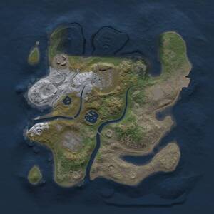 Thumbnail Rust Map: Procedural Map, Size: 2500, Seed: 779096394, 7 Monuments