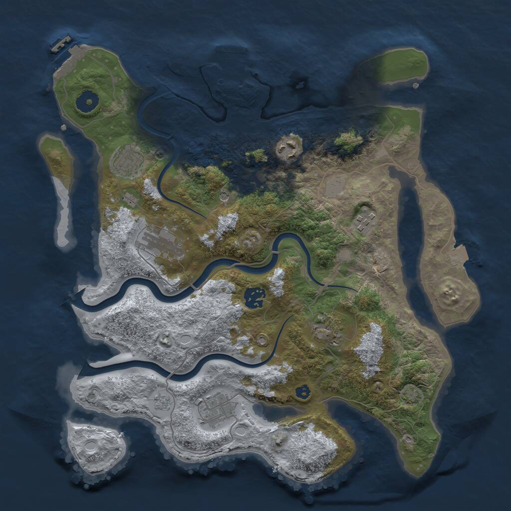 Rust Map: Procedural Map, Size: 3500, Seed: 20250222, 13 Monuments