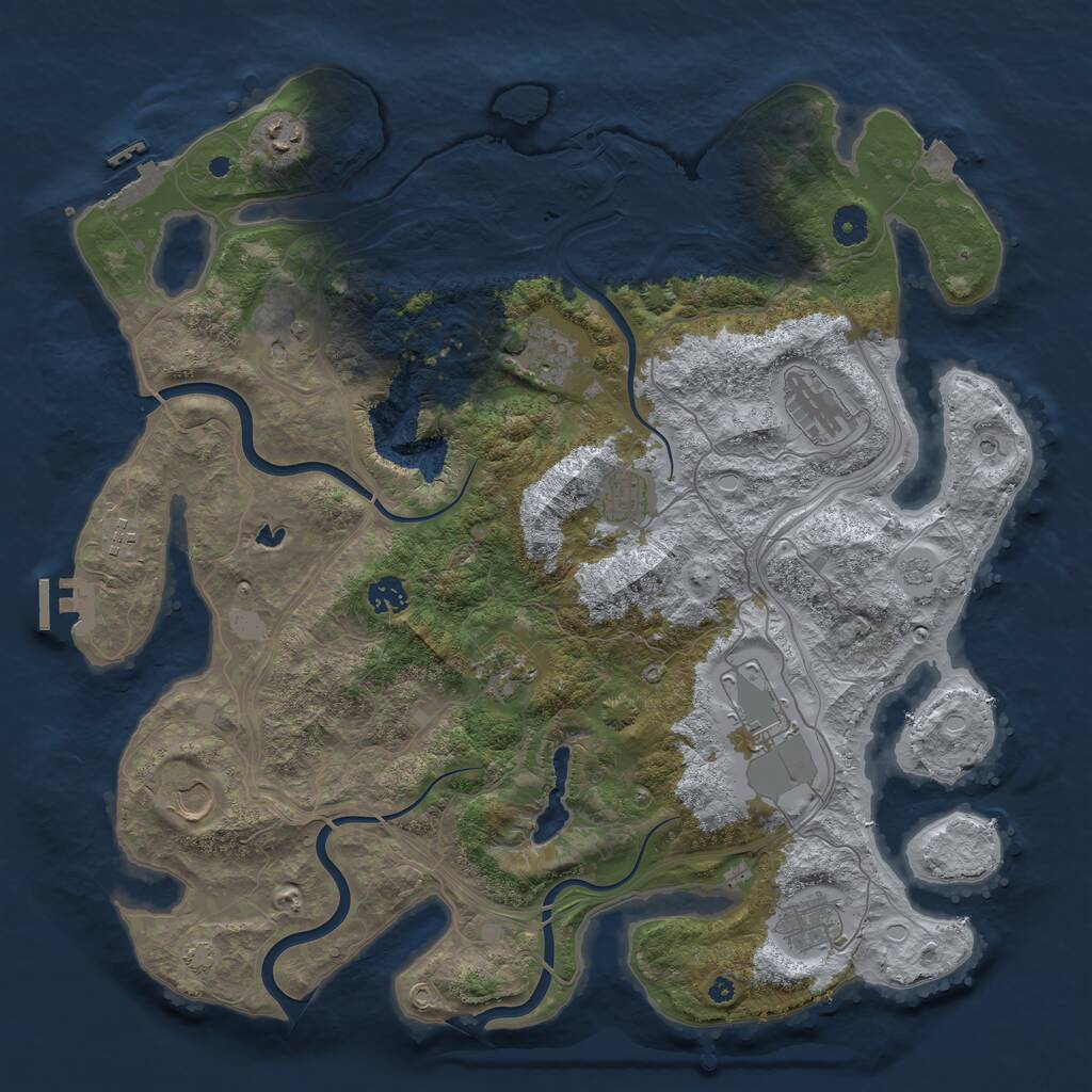 Rust Map: Procedural Map, Size: 4250, Seed: 1711731480, 17 Monuments