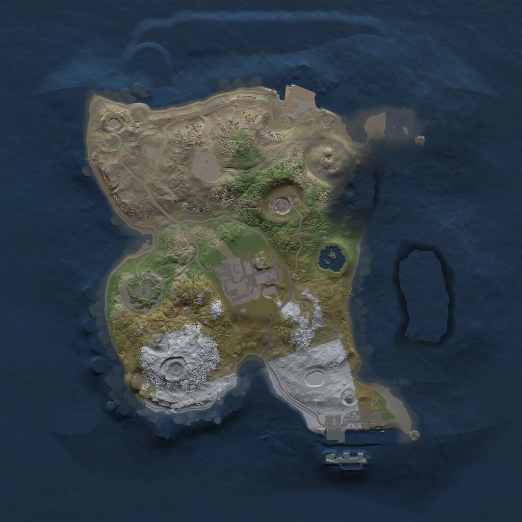 Rust Map: Procedural Map, Size: 2000, Seed: 742619, 5 Monuments