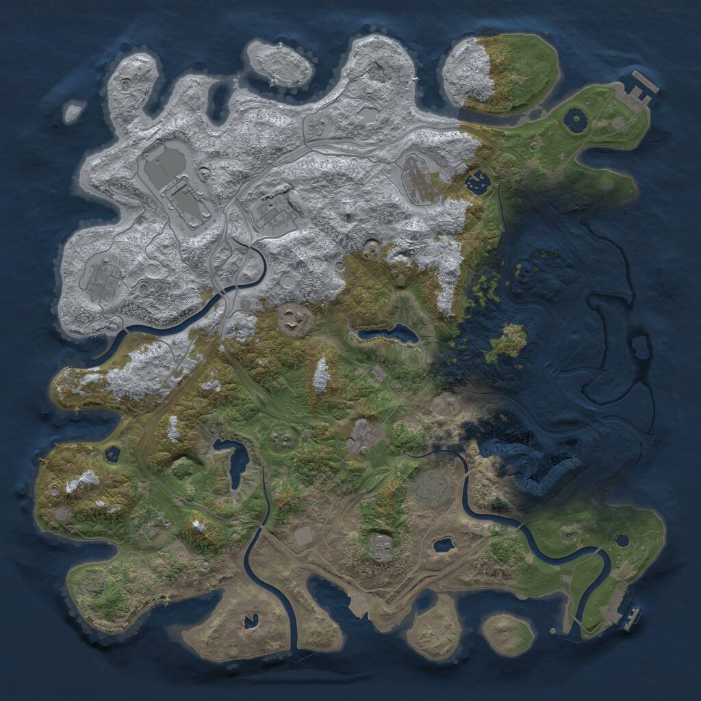 Rust Map: Procedural Map, Size: 4500, Seed: 1648785553, 16 Monuments
