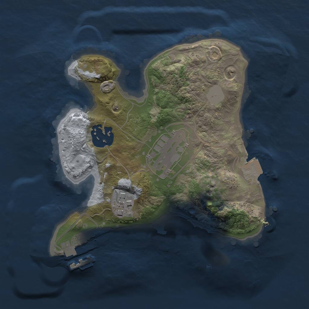 Rust Map: Procedural Map, Size: 2000, Seed: 4377, 5 Monuments