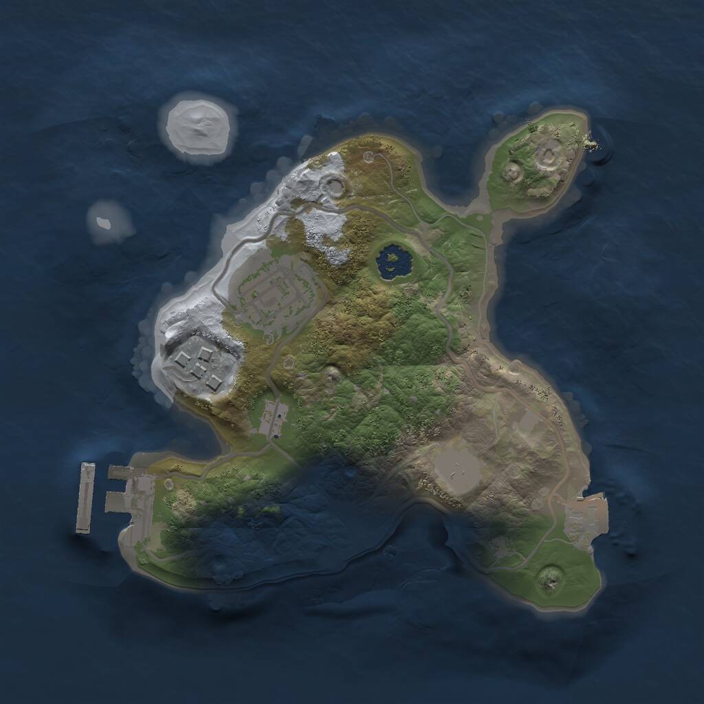 Rust Map: Procedural Map, Size: 2009, Seed: 2009, 4 Monuments
