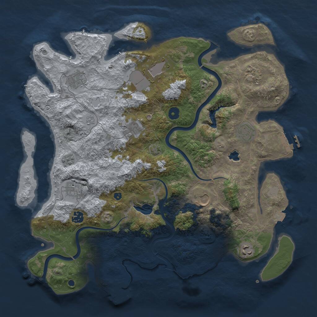 Rust Map: Procedural Map, Size: 4000, Seed: 827984747, 16 Monuments