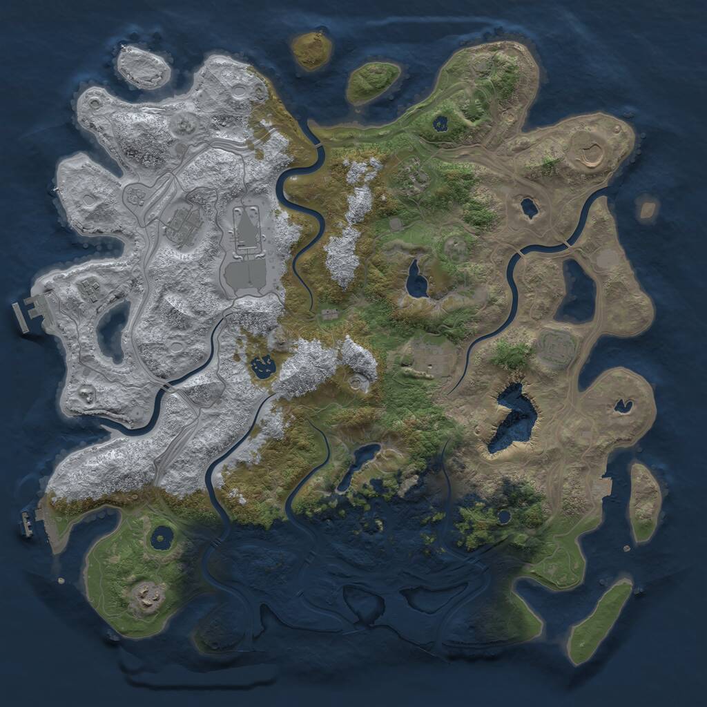 Rust Map: Procedural Map, Size: 4500, Seed: 1395921051, 15 Monuments