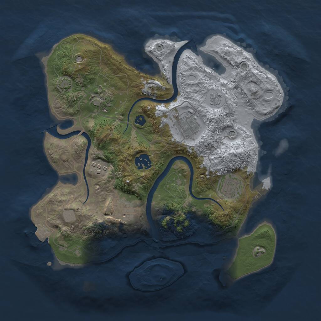 Rust Map: Procedural Map, Size: 3000, Seed: 95573, 10 Monuments
