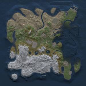 Thumbnail Rust Map: Procedural Map, Size: 3500, Seed: 1875897420, 14 Monuments