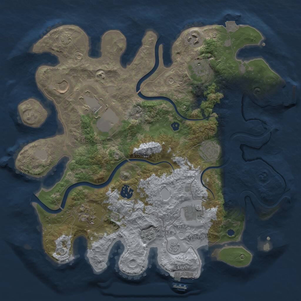 Rust Map: Procedural Map, Size: 3500, Seed: 1949069788, 15 Monuments