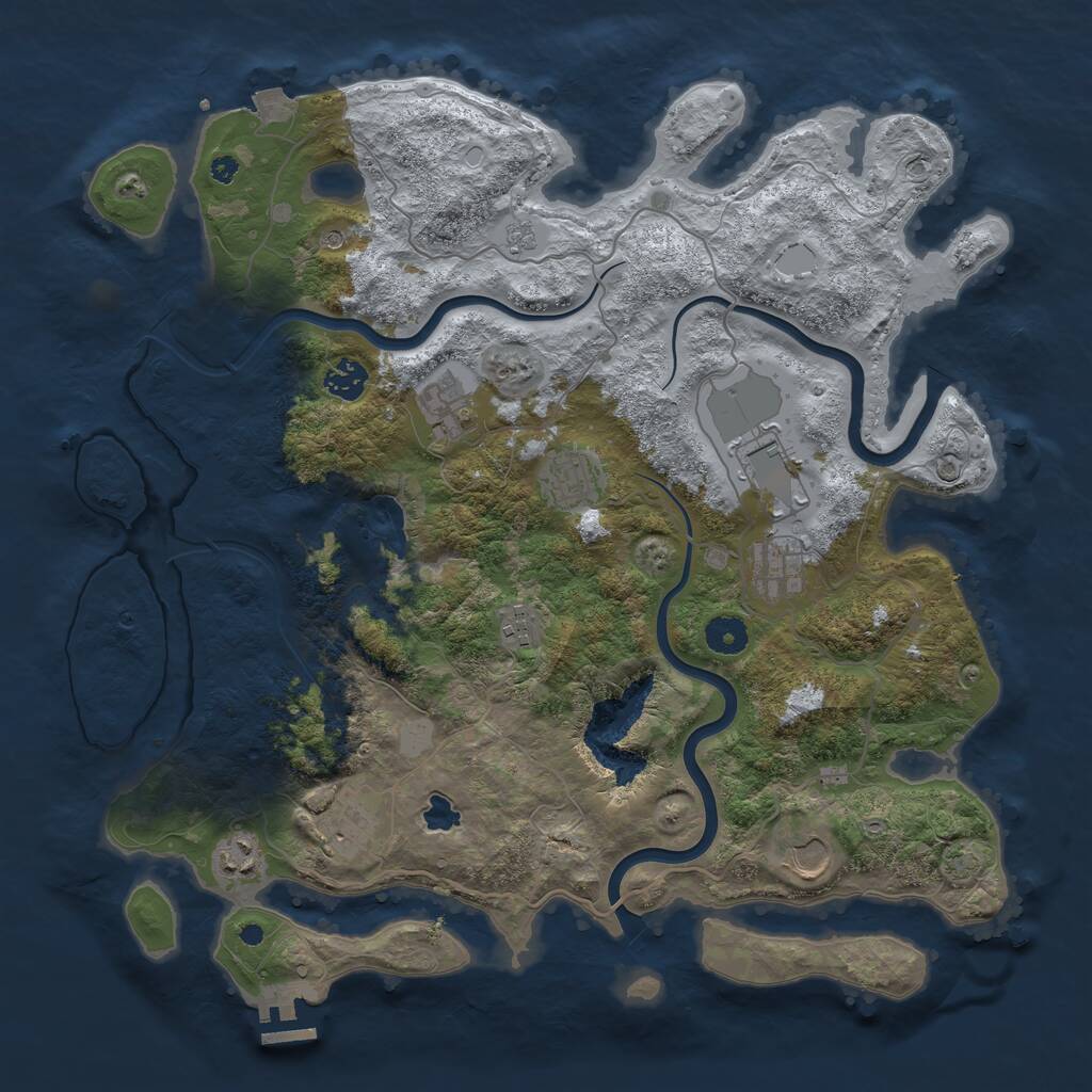 Rust Map: Procedural Map, Size: 4000, Seed: 1494338682, 14 Monuments