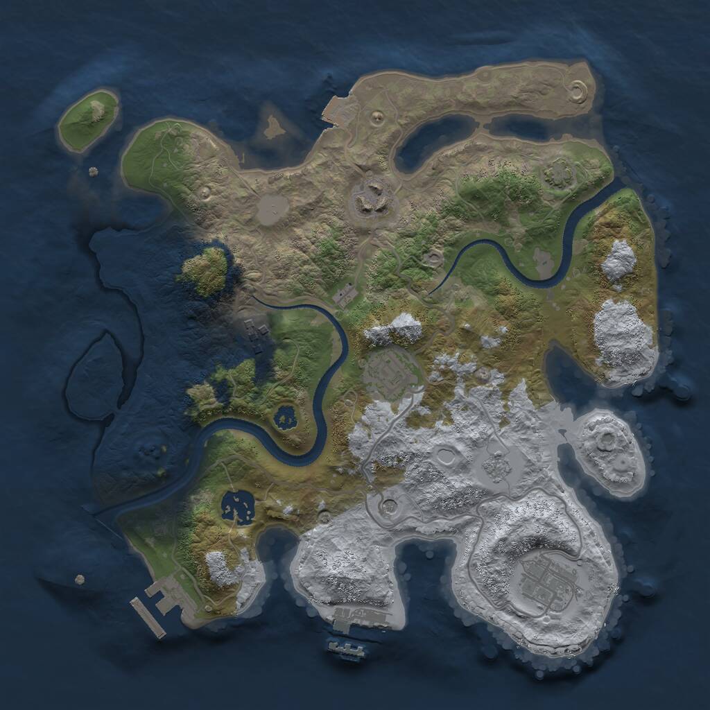 Rust Map: Procedural Map, Size: 3000, Seed: 14635, 11 Monuments
