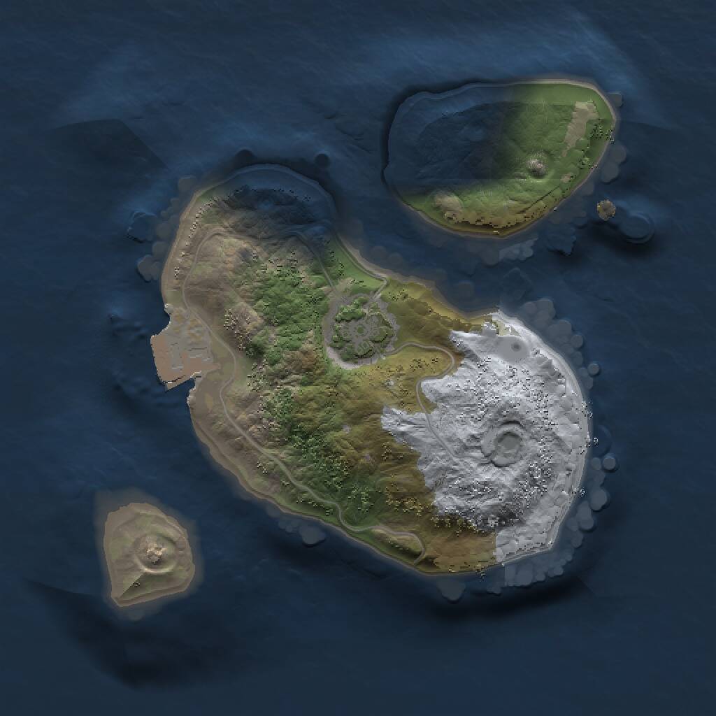 Rust Map: Procedural Map, Size: 1500, Seed: 672433638, 2 Monuments