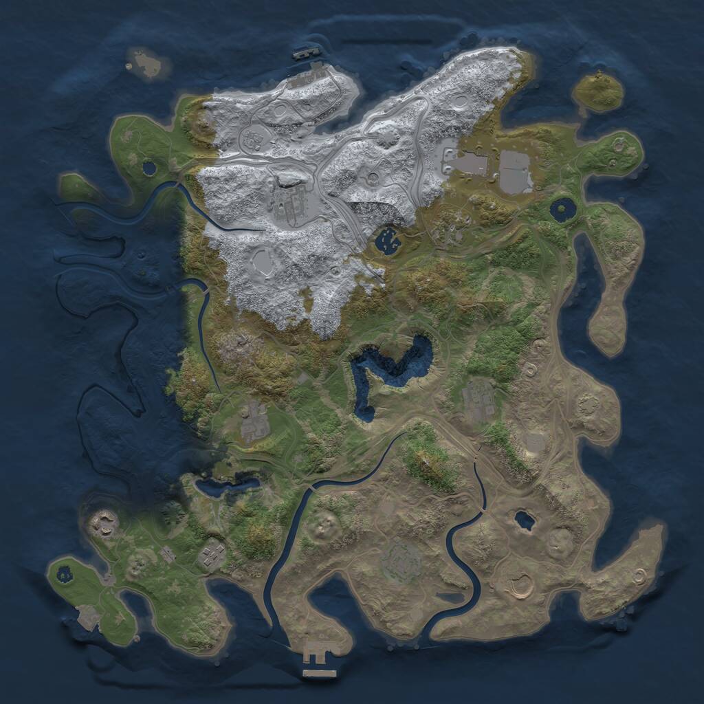 Rust Map: Procedural Map, Size: 4250, Seed: 2017455089, 16 Monuments