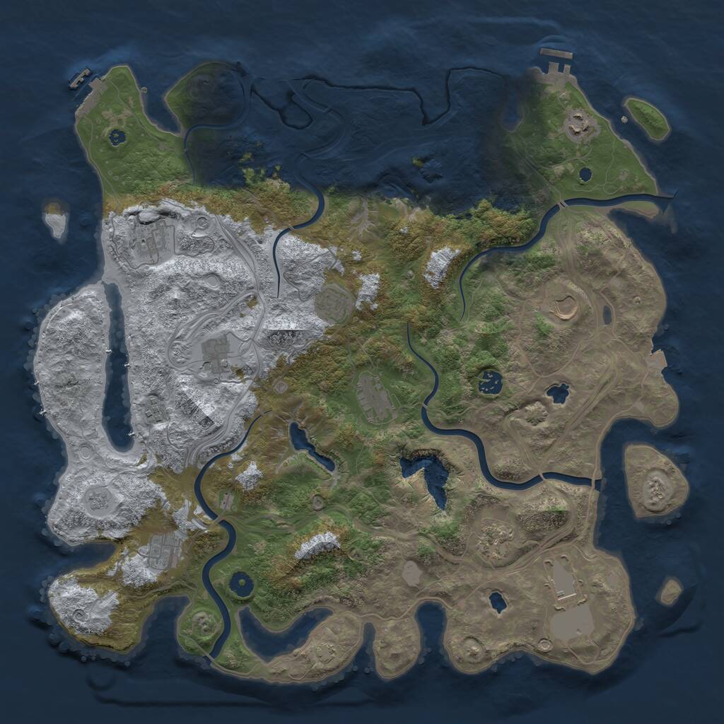 Rust Map: Procedural Map, Size: 4500, Seed: 2147481647, 17 Monuments