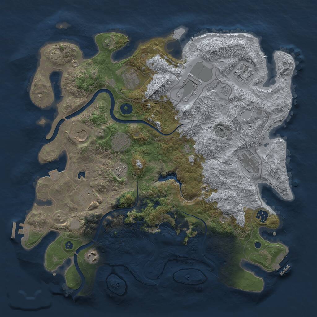 Rust Map: Procedural Map, Size: 4000, Seed: 786145327, 16 Monuments