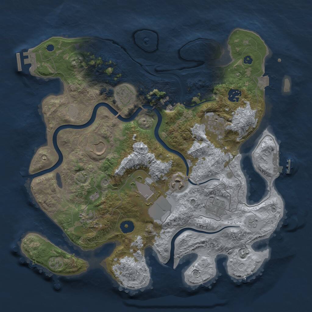 Rust Map: Procedural Map, Size: 3500, Seed: 620812213, 15 Monuments