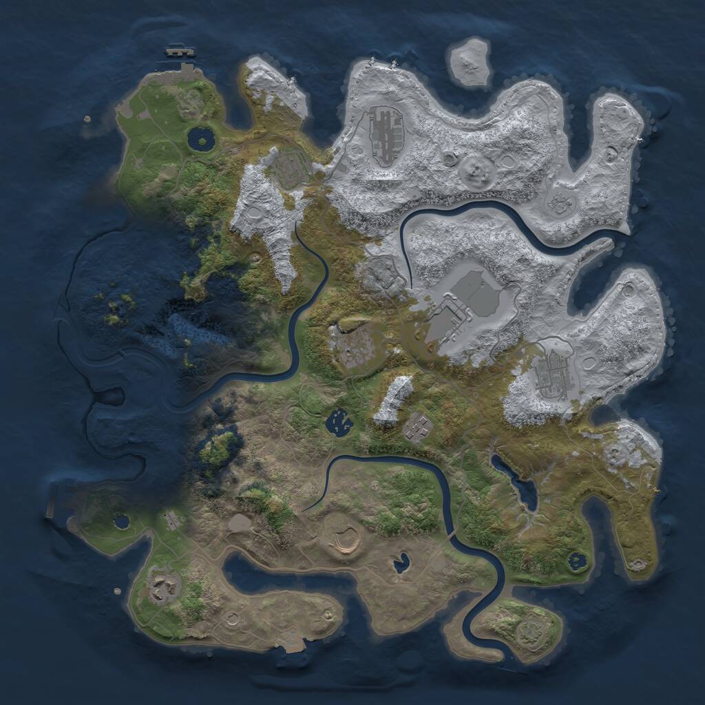 Rust Map: Procedural Map, Size: 4000, Seed: 174358832, 15 Monuments