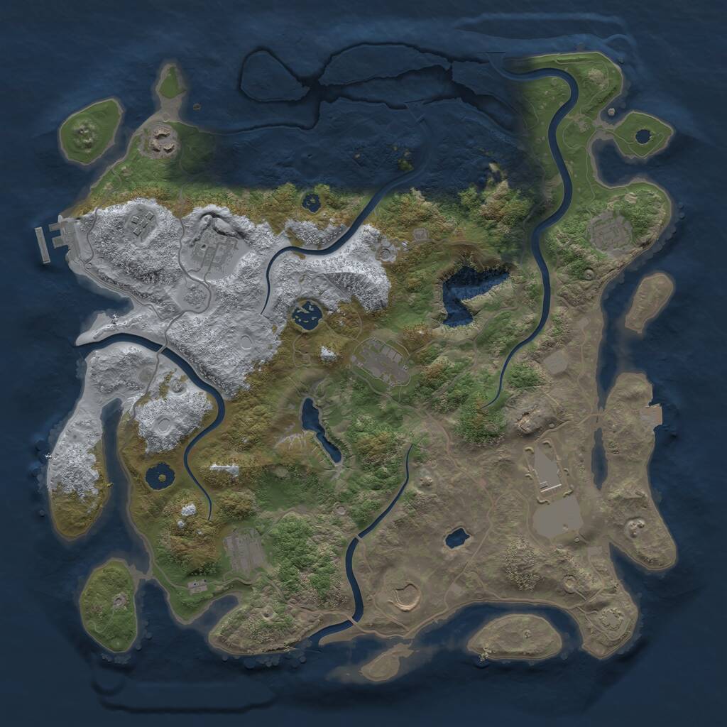 Rust Map: Procedural Map, Size: 4000, Seed: 4396, 14 Monuments