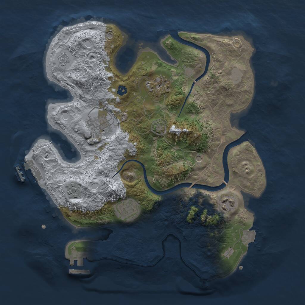 Rust Map: Procedural Map, Size: 3000, Seed: 100624237, 11 Monuments