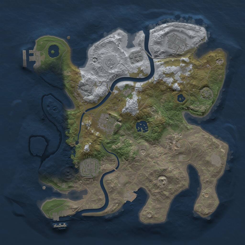 Rust Map: Procedural Map, Size: 3000, Seed: 571345021, 12 Monuments