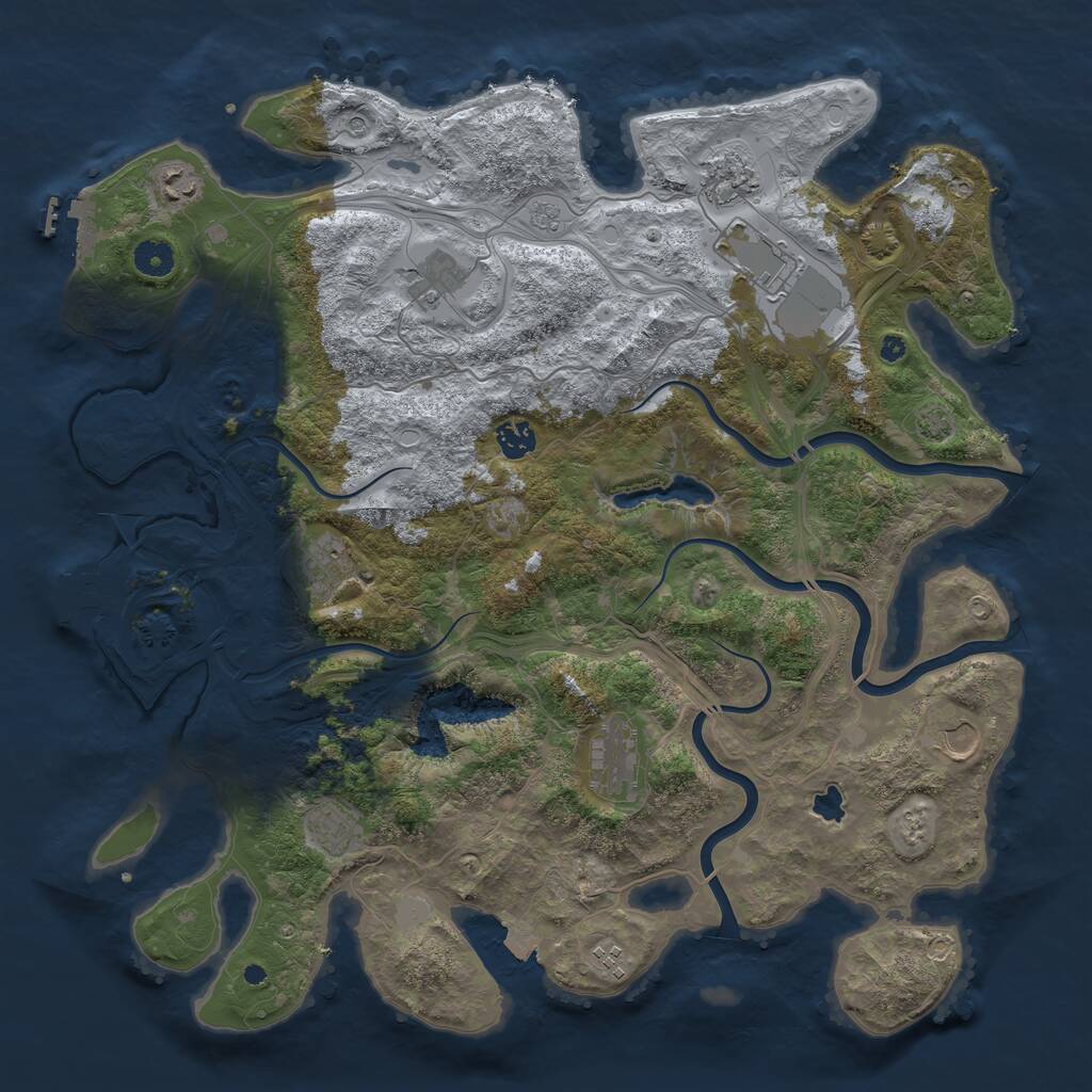 Rust Map: Procedural Map, Size: 4250, Seed: 1687251280, 16 Monuments