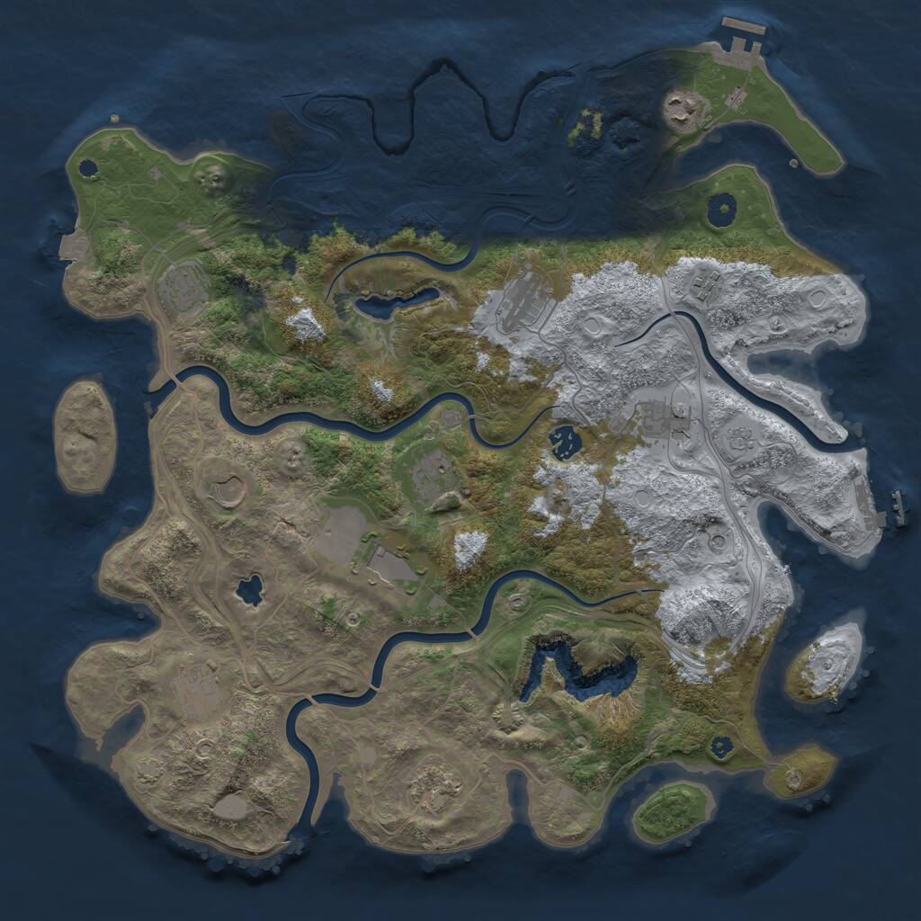Rust Map: Procedural Map, Size: 4250, Seed: 11488, 17 Monuments