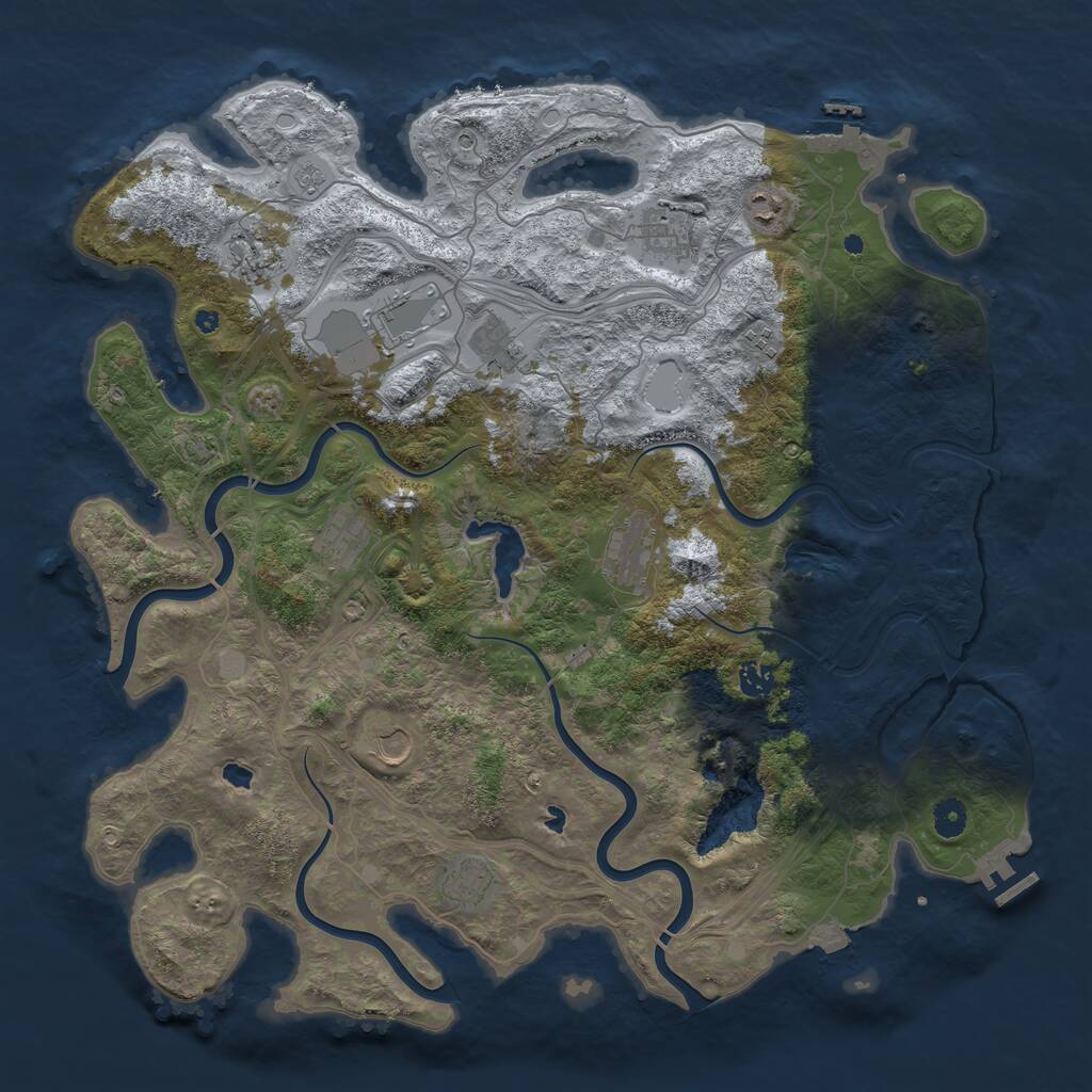 Rust Map: Procedural Map, Size: 4500, Seed: 322108273, 17 Monuments