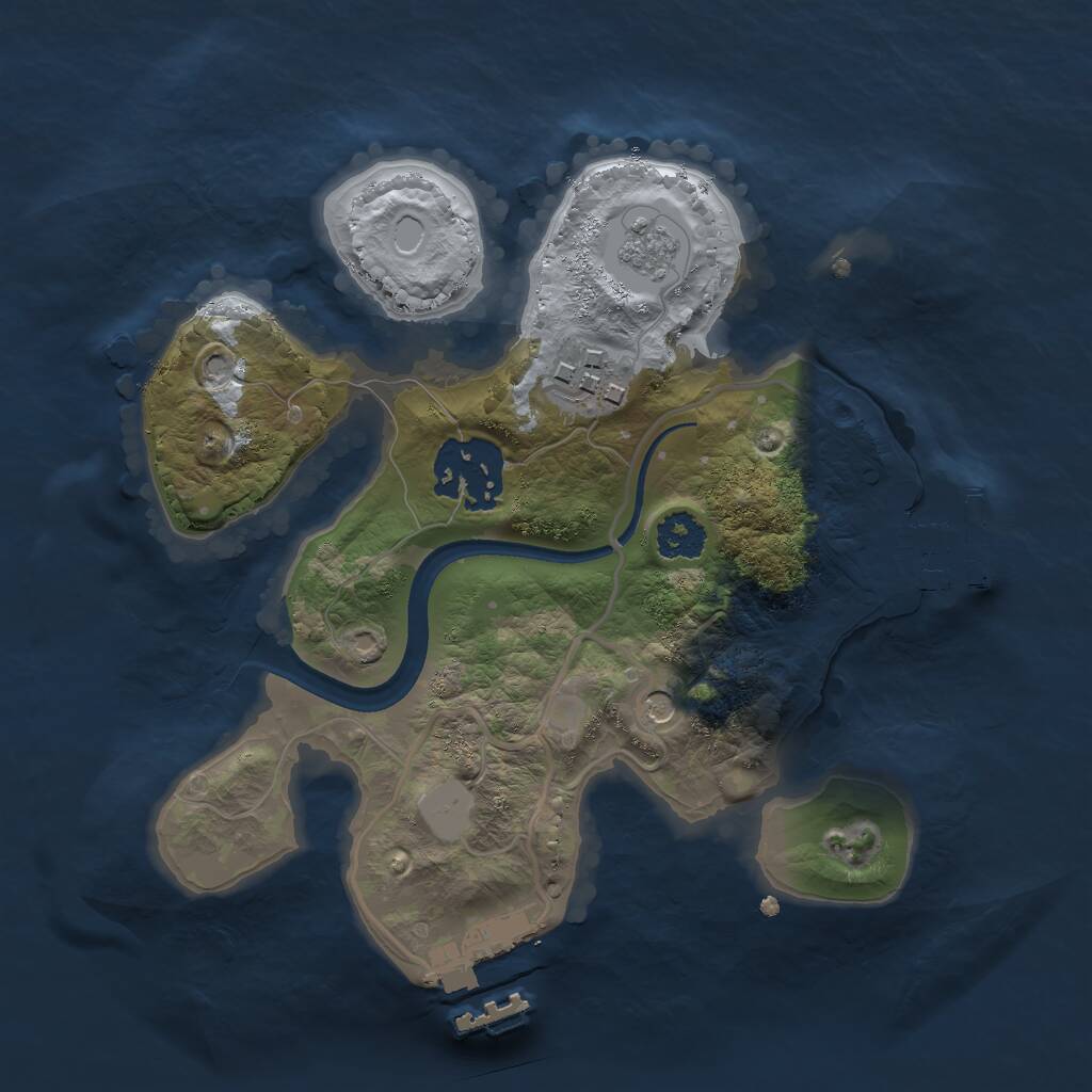 Rust Map: Procedural Map, Size: 2250, Seed: 1752510921, 7 Monuments