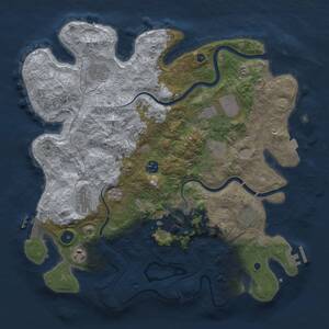 Thumbnail Rust Map: Procedural Map, Size: 3900, Seed: 358921964, 16 Monuments
