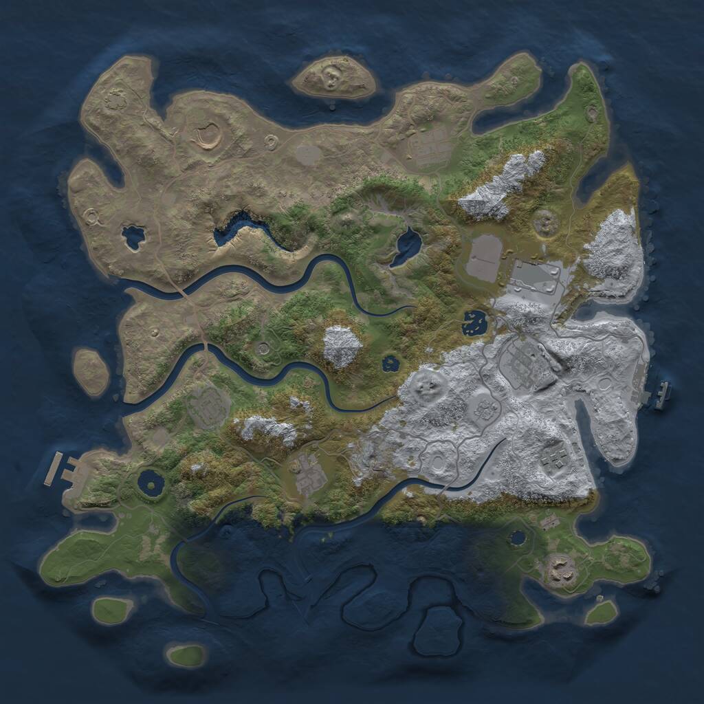 Rust Map: Procedural Map, Size: 4000, Seed: 35591902, 15 Monuments