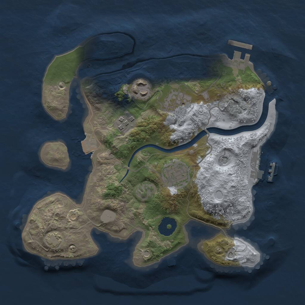 Rust Map: Procedural Map, Size: 2500, Seed: 56190274, 9 Monuments