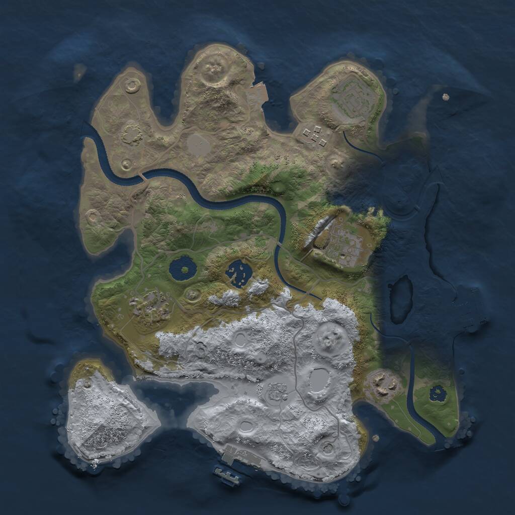 Rust Map: Procedural Map, Size: 3000, Seed: 7938462, 12 Monuments