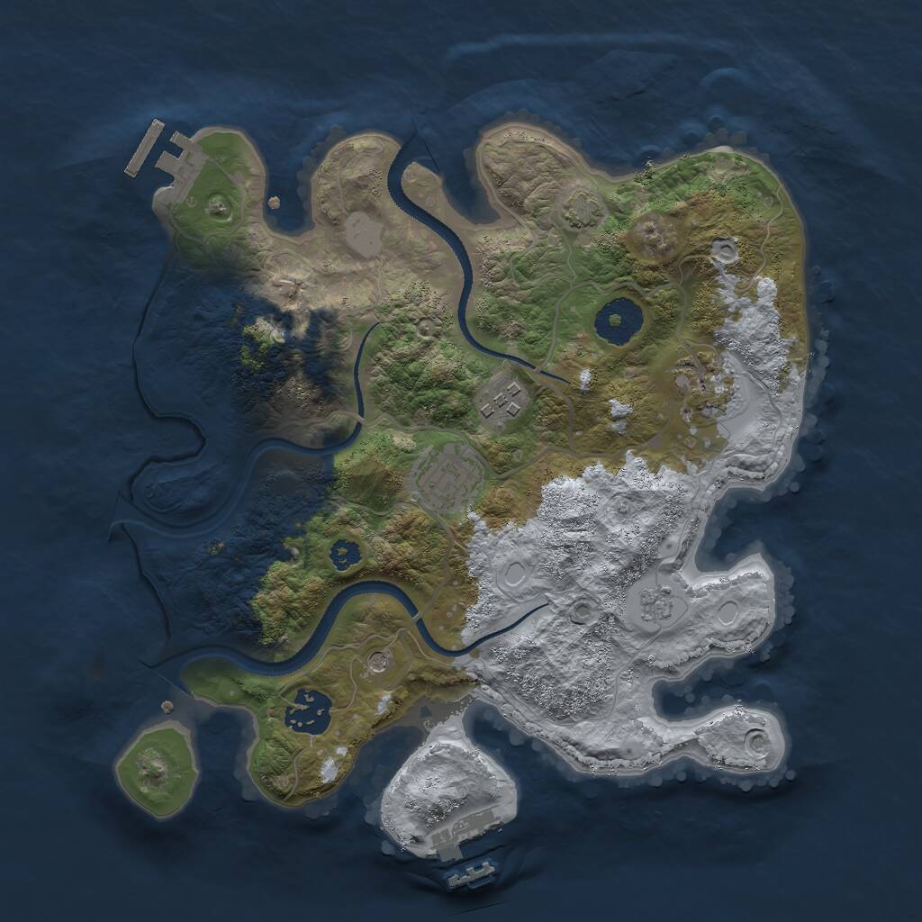 Rust Map: Procedural Map, Size: 3000, Seed: 708322388, 10 Monuments