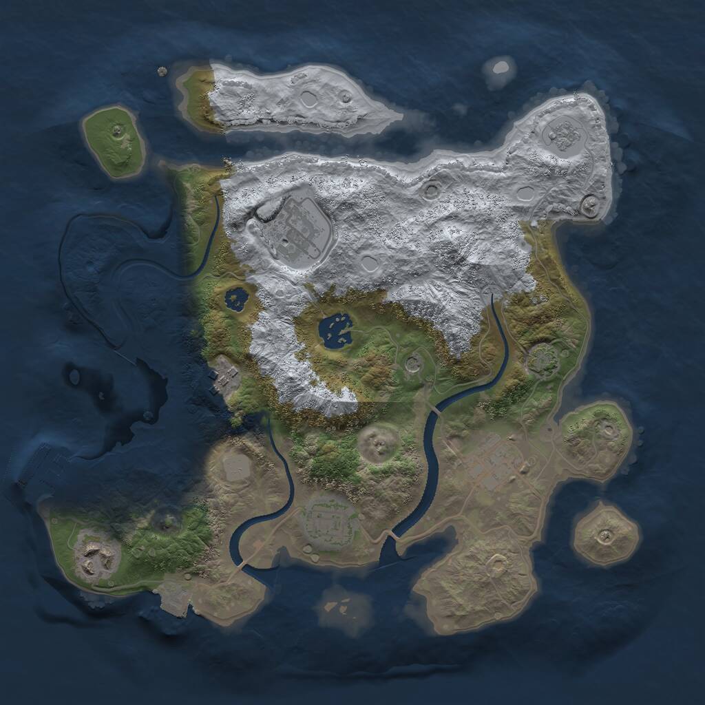 Rust Map: Procedural Map, Size: 3000, Seed: 54326, 11 Monuments