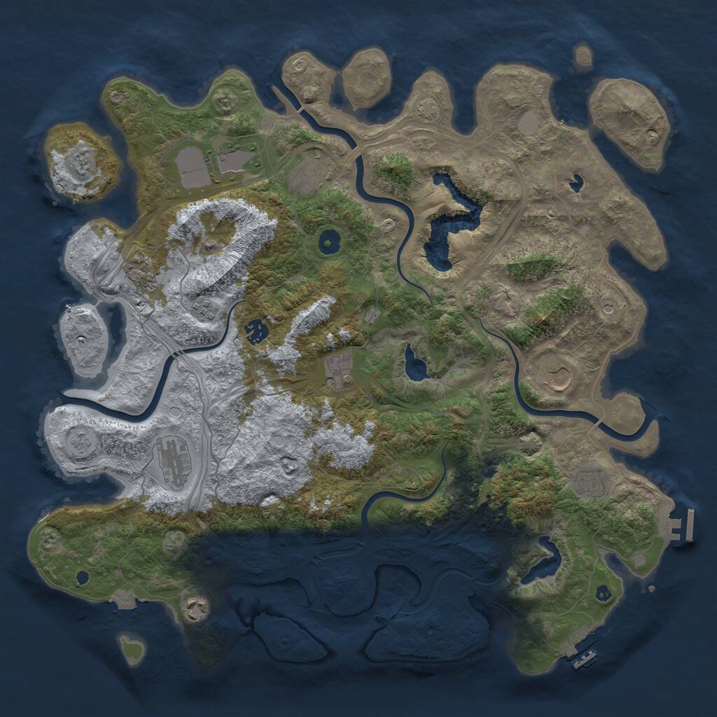 Rust Map: Procedural Map, Size: 4500, Seed: 94876321, 16 Monuments