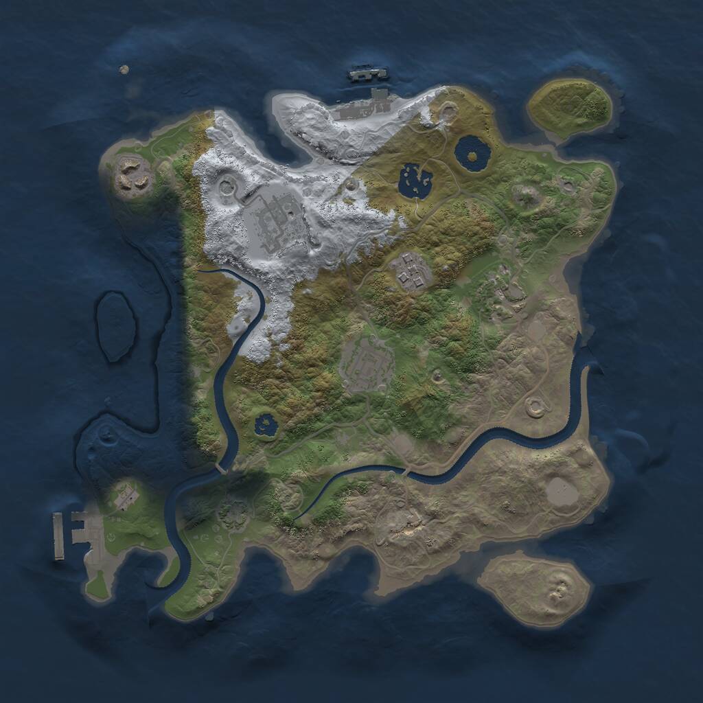 Rust Map: Procedural Map, Size: 3000, Seed: 53110, 11 Monuments