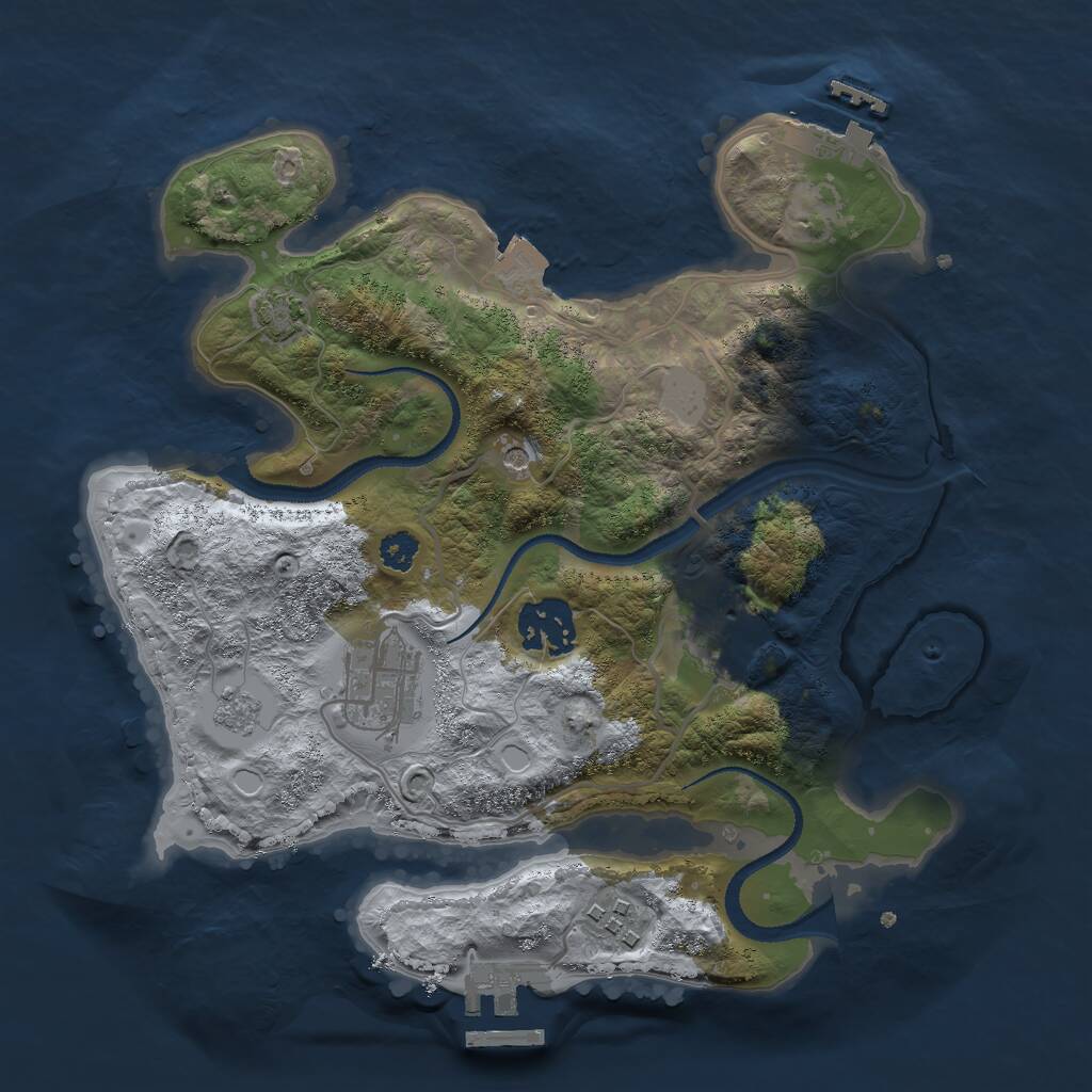 Rust Map: Procedural Map, Size: 2800, Seed: 982857236, 10 Monuments