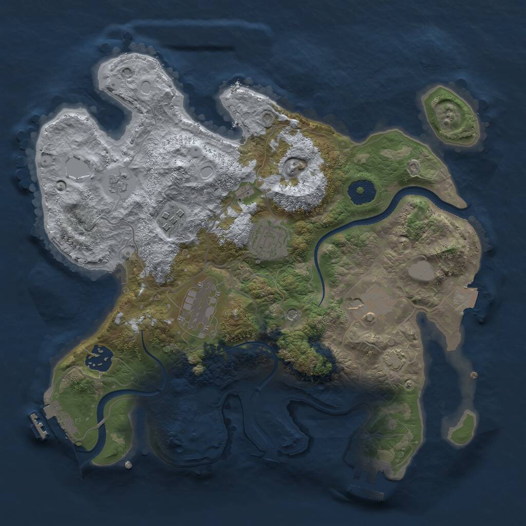 Rust Map: Procedural Map, Size: 3000, Seed: 1139554617, 11 Monuments