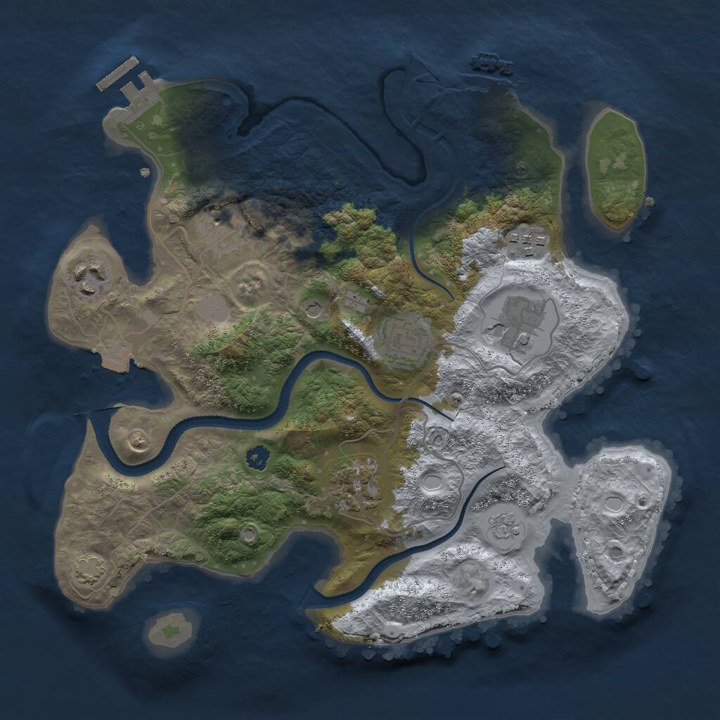 Rust Map: Procedural Map, Size: 3000, Seed: 581024, 12 Monuments