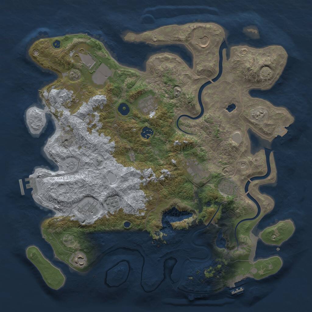 Rust Map: Procedural Map, Size: 4000, Seed: 1256741431, 16 Monuments