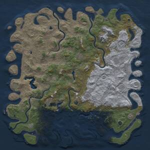 Thumbnail Rust Map: Procedural Map, Size: 6000, Seed: 3455, 17 Monuments