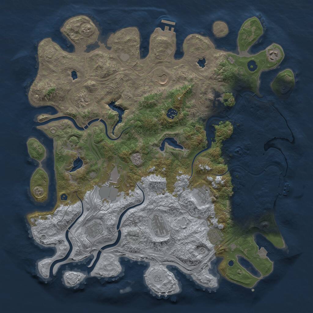 Rust Map: Procedural Map, Size: 4500, Seed: 6112024, 17 Monuments