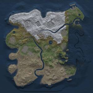 Thumbnail Rust Map: Procedural Map, Size: 3500, Seed: 1259759103, 15 Monuments