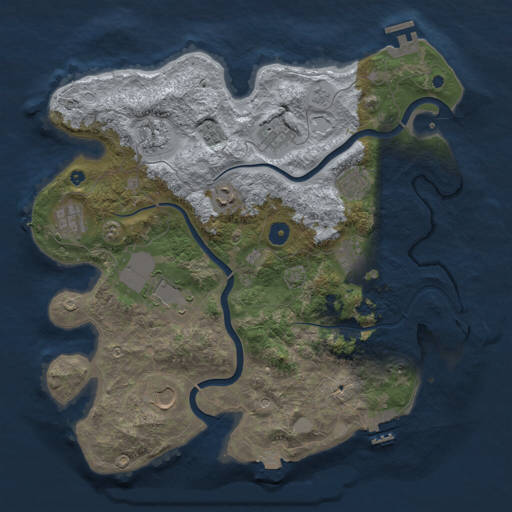 Rust Map: Procedural Map, Size: 3500, Seed: 1259759103, 15 Monuments