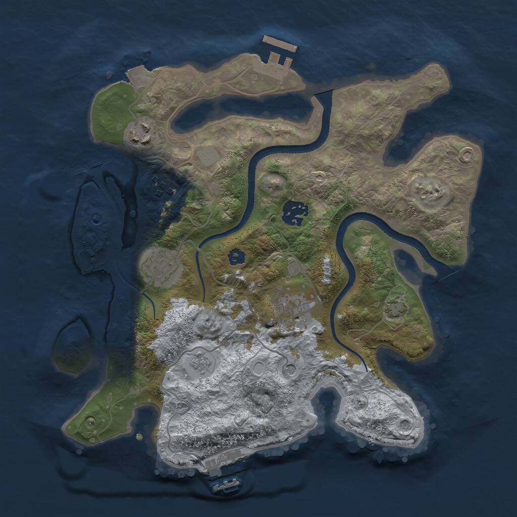 Rust Map: Procedural Map, Size: 3000, Seed: 59216, 11 Monuments