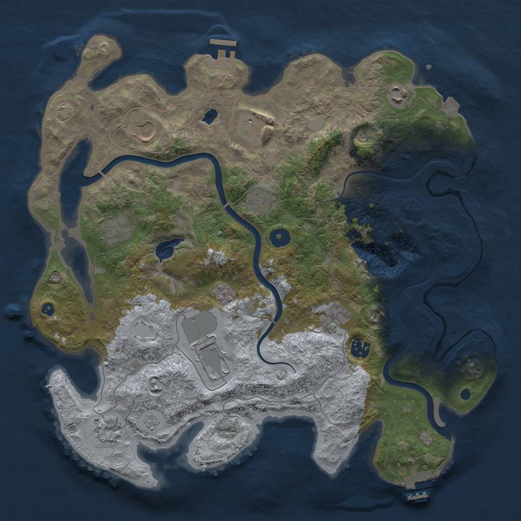 Rust Map: Procedural Map, Size: 4000, Seed: 1572064352, 16 Monuments
