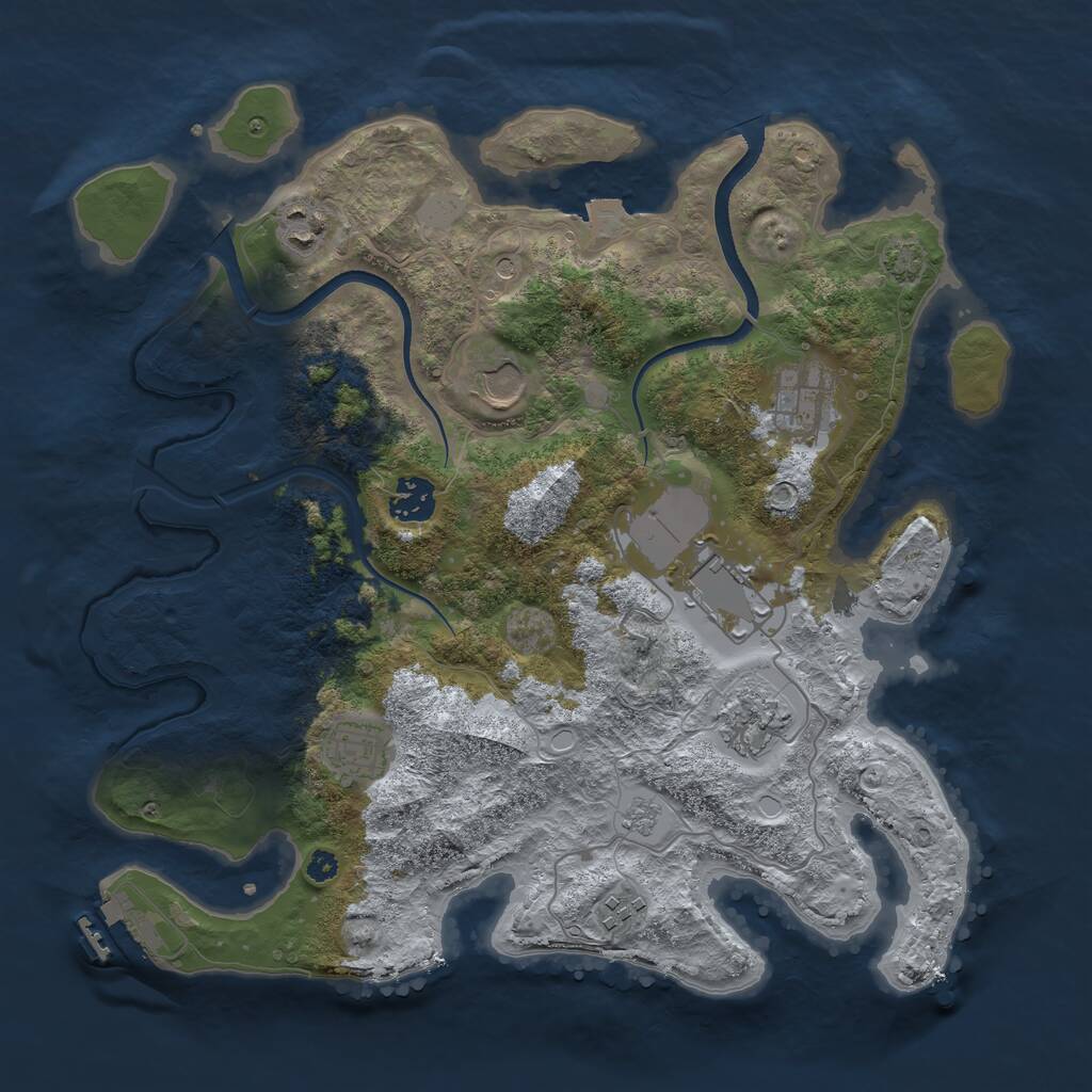 Rust Map: Procedural Map, Size: 3500, Seed: 1431498756, 13 Monuments