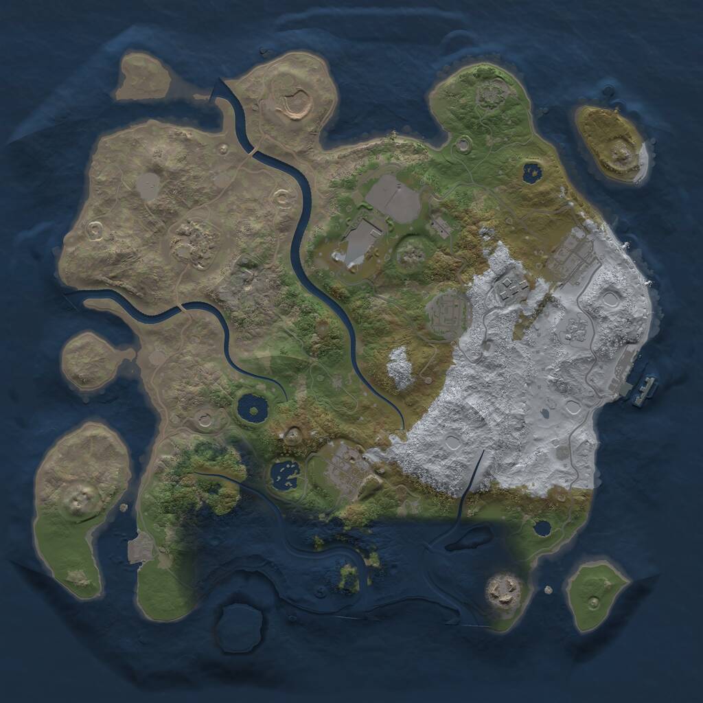 Rust Map: Procedural Map, Size: 3500, Seed: 1578081825, 14 Monuments