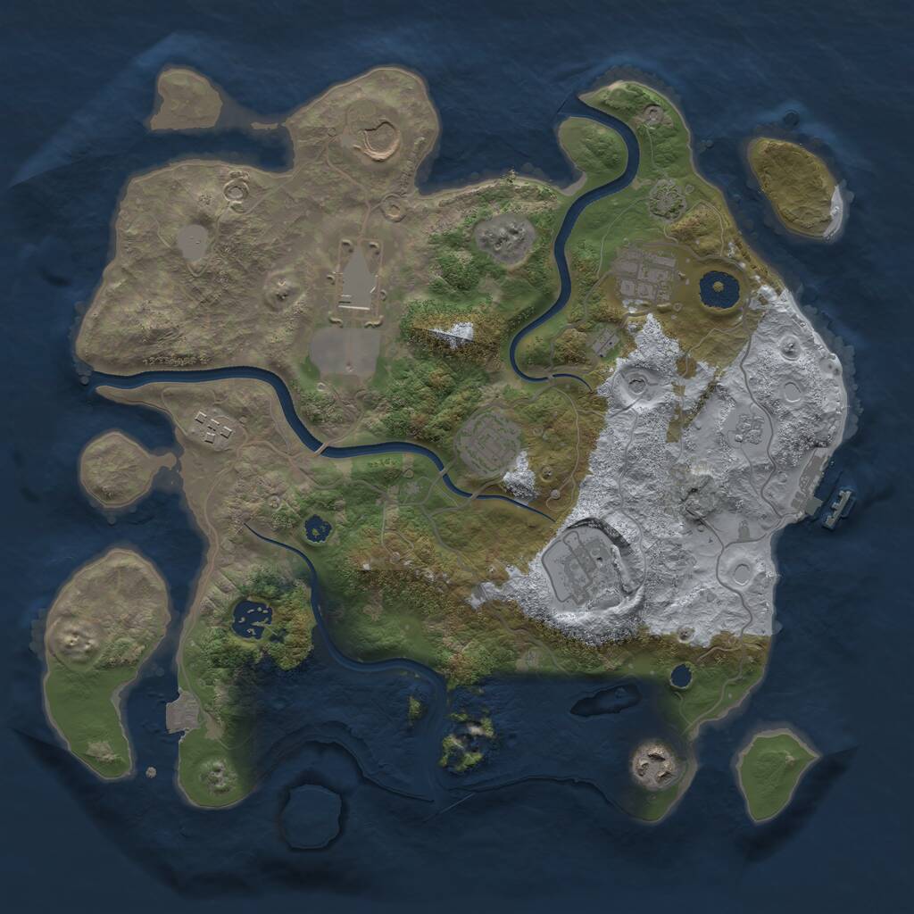 Rust Map: Procedural Map, Size: 3500, Seed: 1578081825, 13 Monuments
