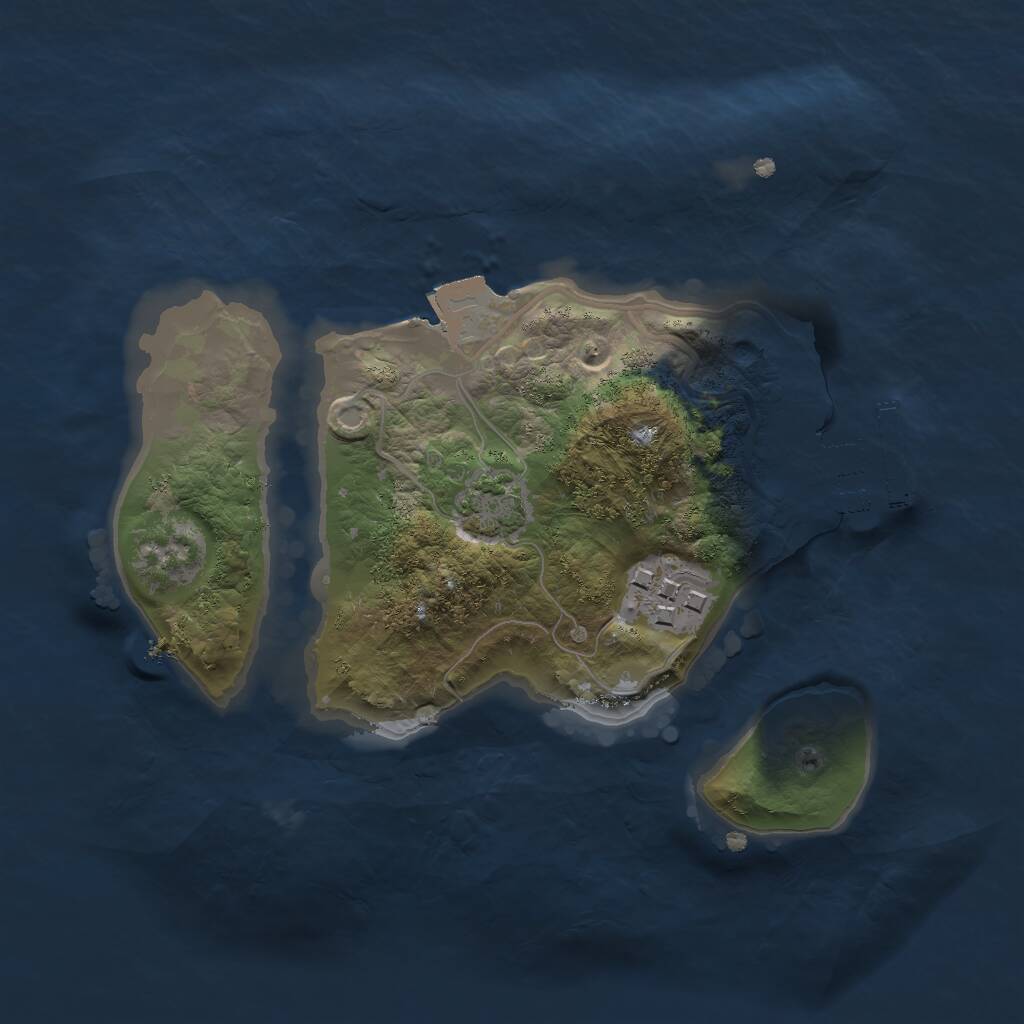 Rust Map: Procedural Map, Size: 2000, Seed: 1664940101, 4 Monuments